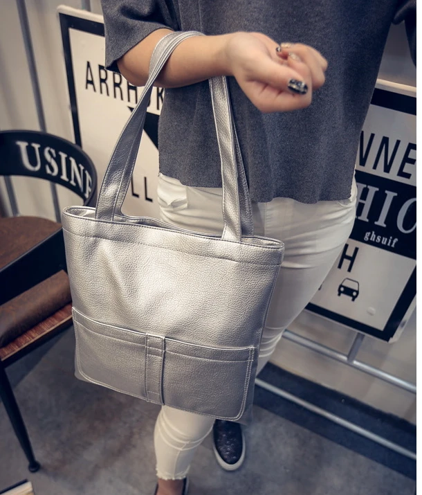 2023 New Women's Handbags High-Quality European And American Vintage Minimalist High-Capacity Tote Bag Pu Leather Shoulder Bags