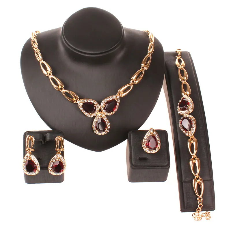 Комплект из колье серёг и кольца с австрийскими кристаллами|fine jewelry set|jewelry setsearrings