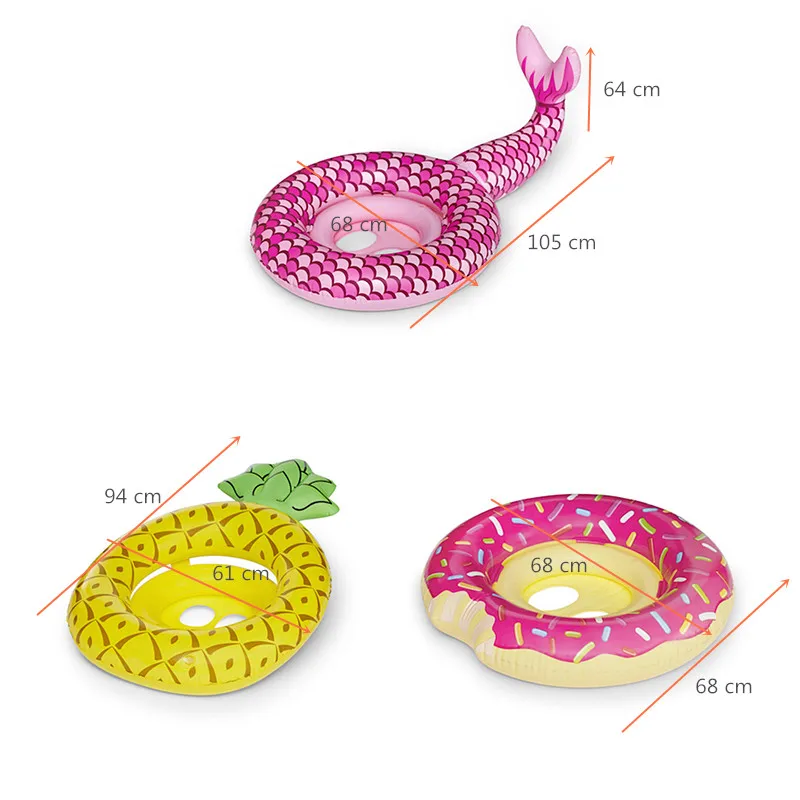 Baby Float Mermaid Swimming Seat Toddler Infant PVC Safety Inflatable Circle Swim Pool Accessories for Kids | Мать и ребенок