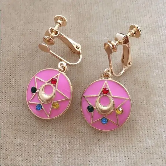

Trendy Jewelry Designer Product Enemal Sailor Moon Clip Earrings For Women Girls Party Wholesale