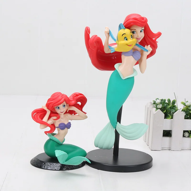 2pcs opp bag 10-20 см Q Posket фигурка русалки Ариэль Принцесса Русалочка украшение торта экшн Коллекционная модель игрушки для девочек Подарки - Цвет: 2pcs opp bag