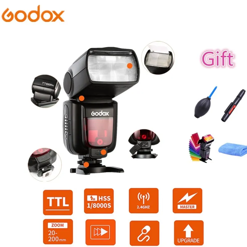 Godox TT685 TT685C TT685N TT685S TT685F TT685O Вспышка Speedlite TTL HSS для Canon Nikon Sony Fuji Olympus DSLR камеры |