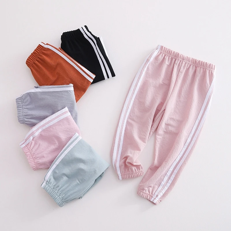 Детские штаны для мальчиков и девочек противомоскитные хлопковые льняные