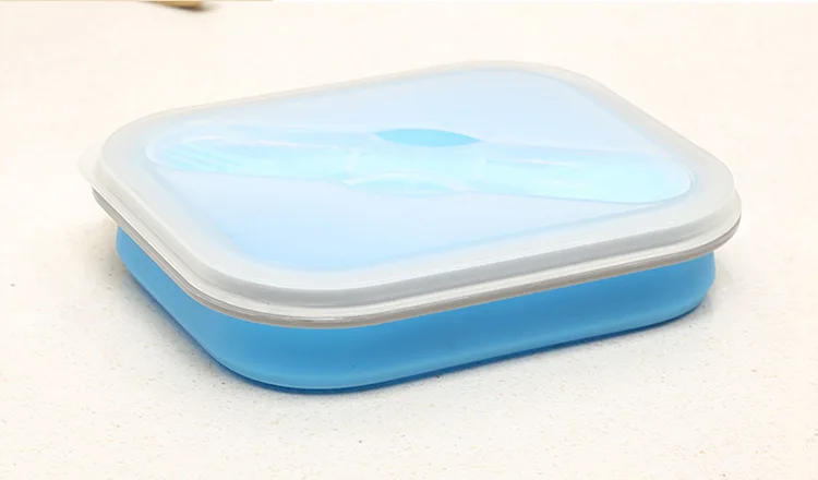 Маленький складной Ланч бокс безопасный герметичный силиконовый контейнер для