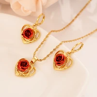 gold necklace earring set women party gift heart jewelry sets daily wear mother gift diy charms women girls lover fine jewelry