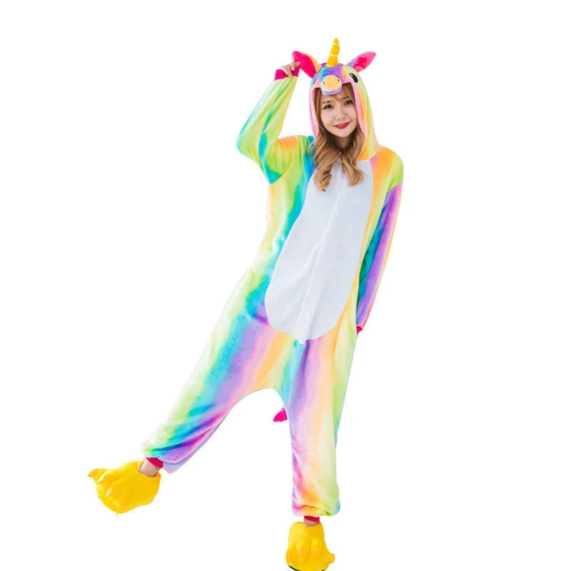 Оптовая продажа животных Rainbow Star Единорог Onesie для взрослых унисекс Косплэй