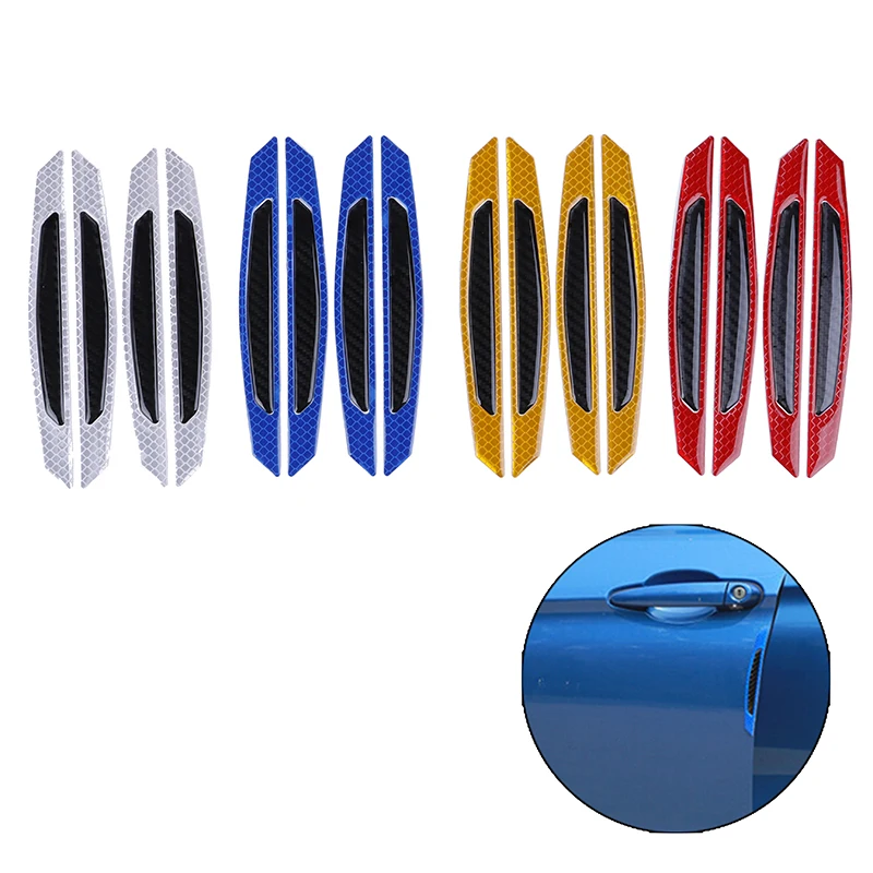 4Pcs Portable Convenient Useful Car SUV Body Door Reflective Safety Durable Warning Anti-Collision Sticker Protector | Автомобили и