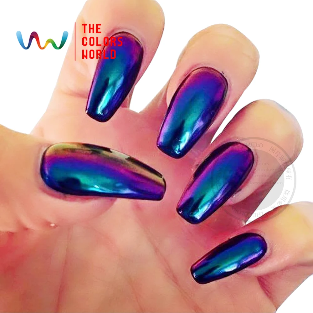 TCWB199 Gorgeous Shinning mirror pigment chrome chameleon powder Pigment for nail art | Красота и здоровье