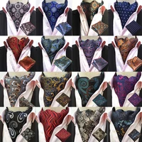 men paisley silk cravat ascot necktie handkerchief pocket square set lot bwthz0238