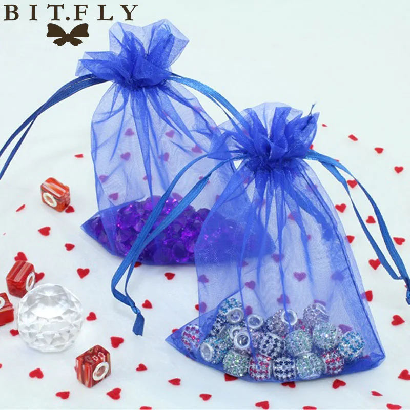 Royal blue 20 шт. сумки из органзы, ювелирные изделия, свадебные украшения на день рождения, сумка для хранения конфет, нарисованные карманные принадлежности, подарочные коробки для шоколада, посылка - Цвет: Royal blue