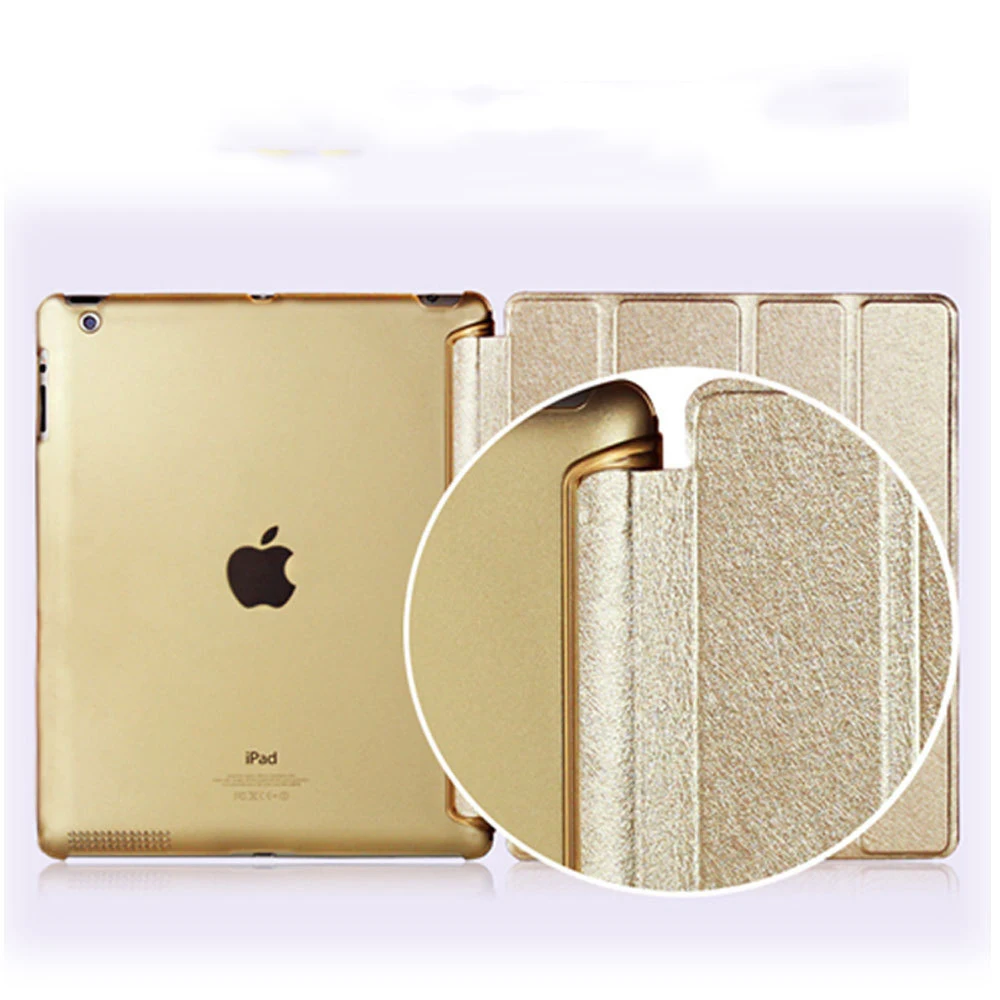 Складываются в три раза Магнитная смарт-чехол для iPad 2/3/4 Премиум качество складной дизайн ультра-тонкий из искусственной кожи чехол для iPad3 Автоматическое включение/выключение
