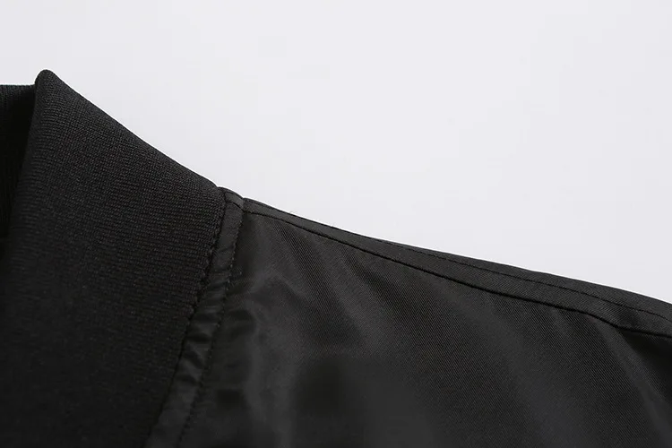 Мужская бейсбольная куртка 19ss модная с ребристыми рукавами и вышивкой летучая