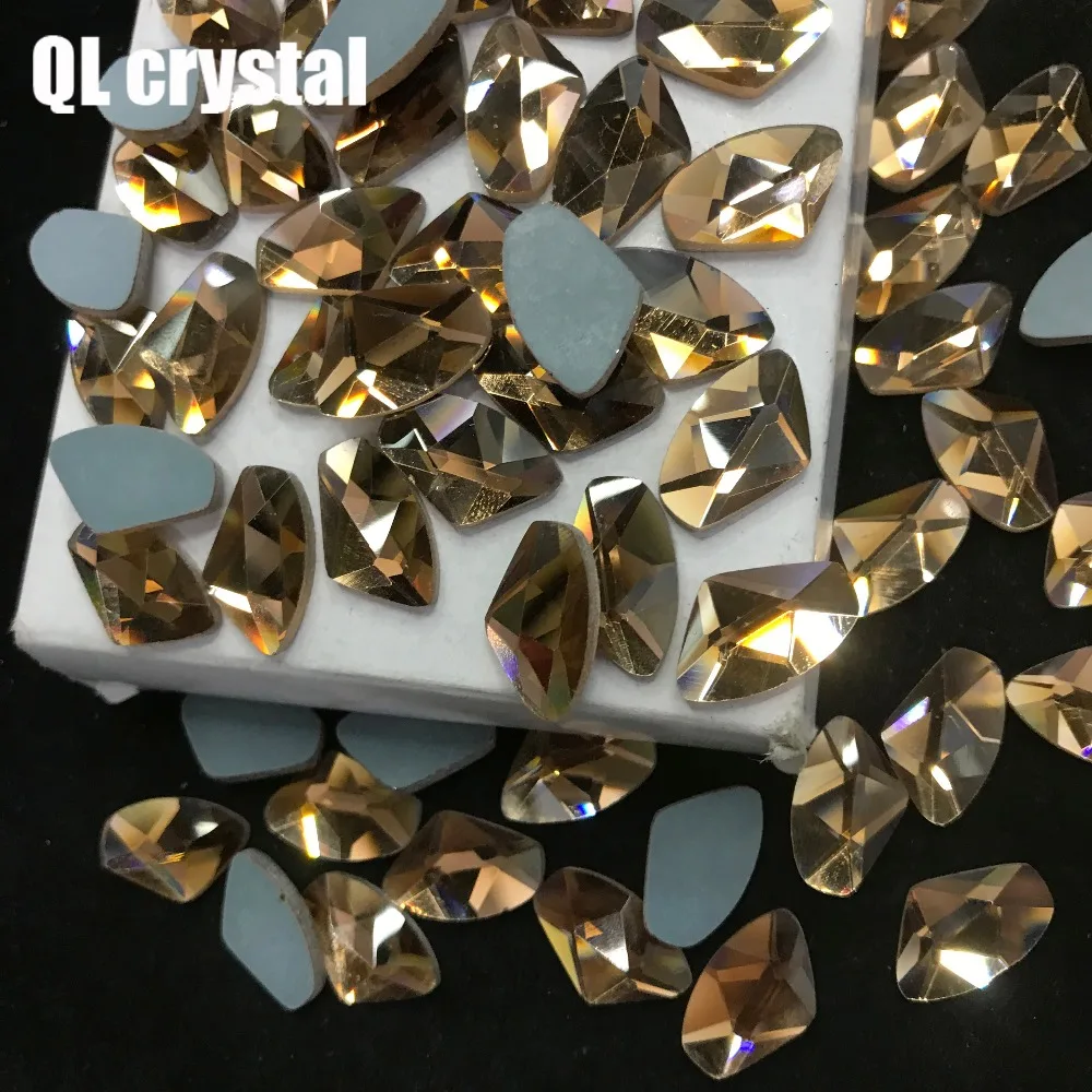 QL Кристалл 10x18 мм кристалл Популярные DIY Одежда одежды обуви сумки клей на плоских спинках стеклянные кристаллы, стразы