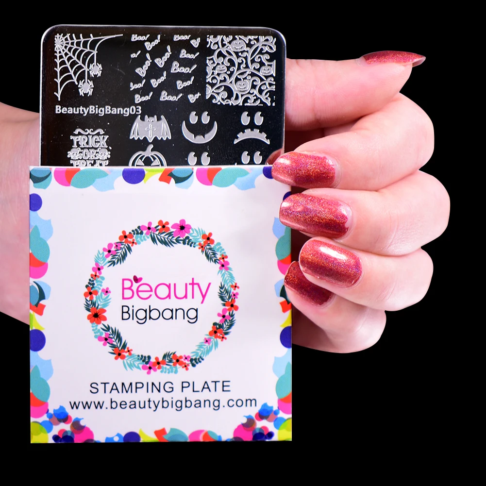 BeautyBigBang набор стемпинга для ногтей 6 шт. Хэллоуин милый привидение Забавный узор дизайн ногтей Дизайн ногтей штамп плесень шаблон для ногтей набор