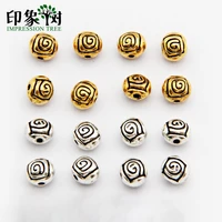 20pcslot 67mm goldsilver metal beads oval shape loose spacer beads for jewelry making bracelet accessories handmade craft 757