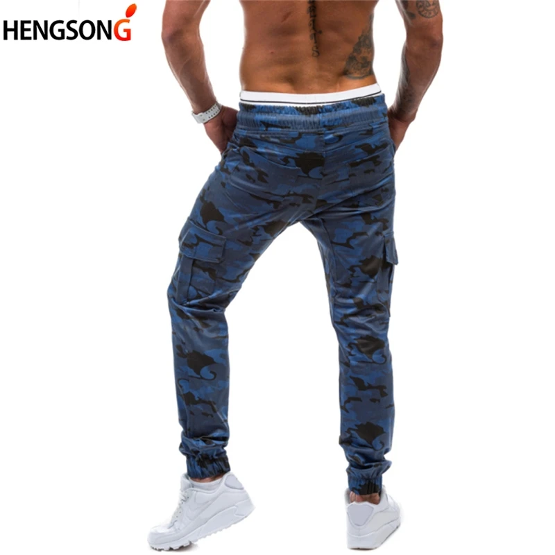 Осенние мужские штаны Joggors 2018 Новые камуфляжные Походные брюки на шнурке фитнес