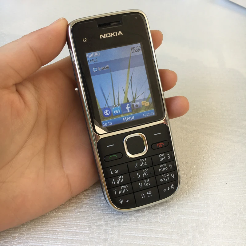 Nokia C2 C2-01 разблокированный мобильный телефон восстановленные мобильные телефоны и Иврит Русский Арабский Клавиатура