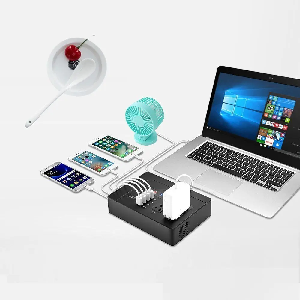 Портативный солнечный генератор 220В 110В переменного тока с выходом 4USB Emergency