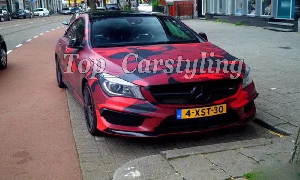 Protwraps красная черная камуфляжная ПВХ Виниловая пленка автомобильная наклейка