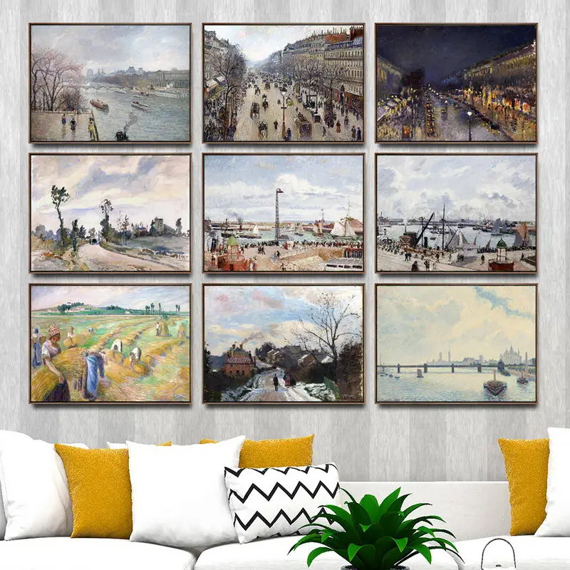 Home Decoration Art Wall Pictures for Living Room Poster Print Canvas Printings Paintingsn French Camille Pissarro 2 | Дом и сад