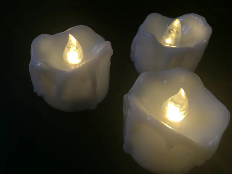 120 шт. мерцающие СВЕТОДИОДНЫЙ TeaLight ближнего света воск капала Батарея работать