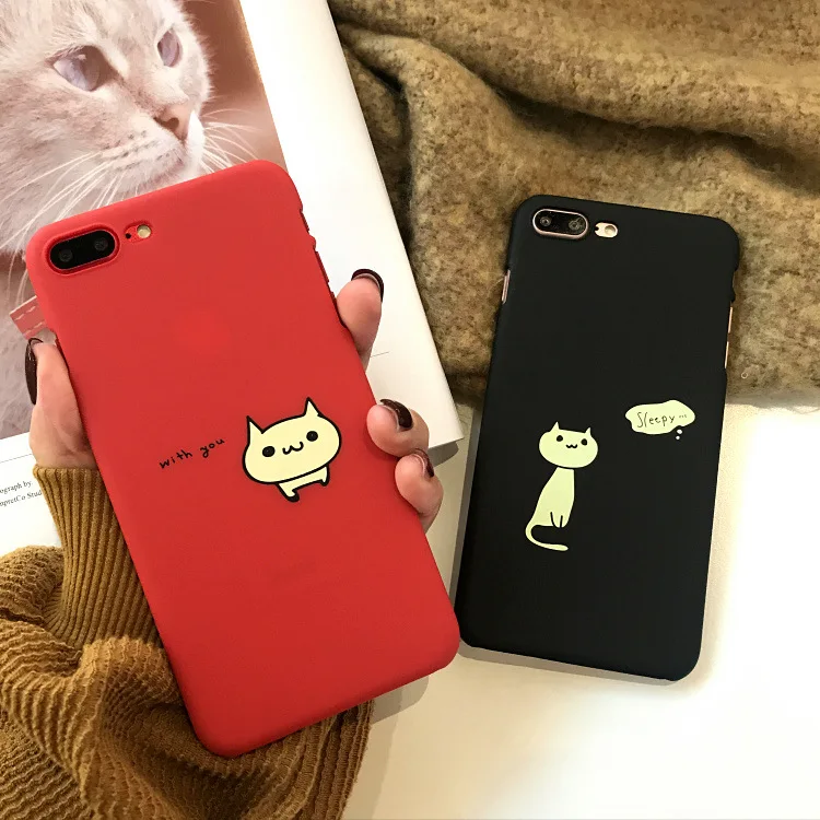 Милый чехол для телефона с надписью Sleep with you iphone 6 6s жесткий рисунком кота из