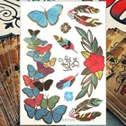 Nu-TATY 24 стиль Временные татуировки боди-арт, золотые красочные рисунки бабочек, флэш-стикер татуировки водонепроницаемый 21*15 см