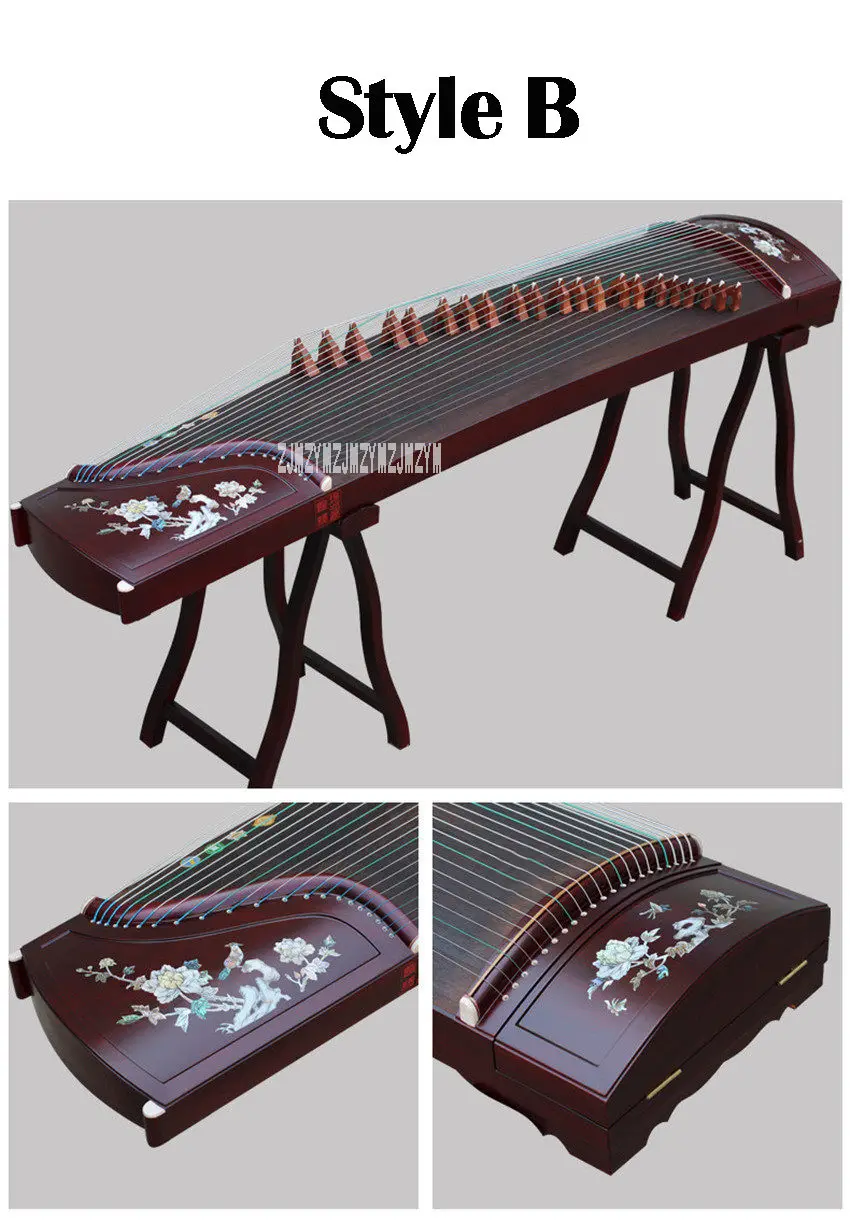 Guzheng Инструмент из цельного дерева ручная резьба профессиональная производительность guzheng с полным набором роскошных аксессуаров XSb001