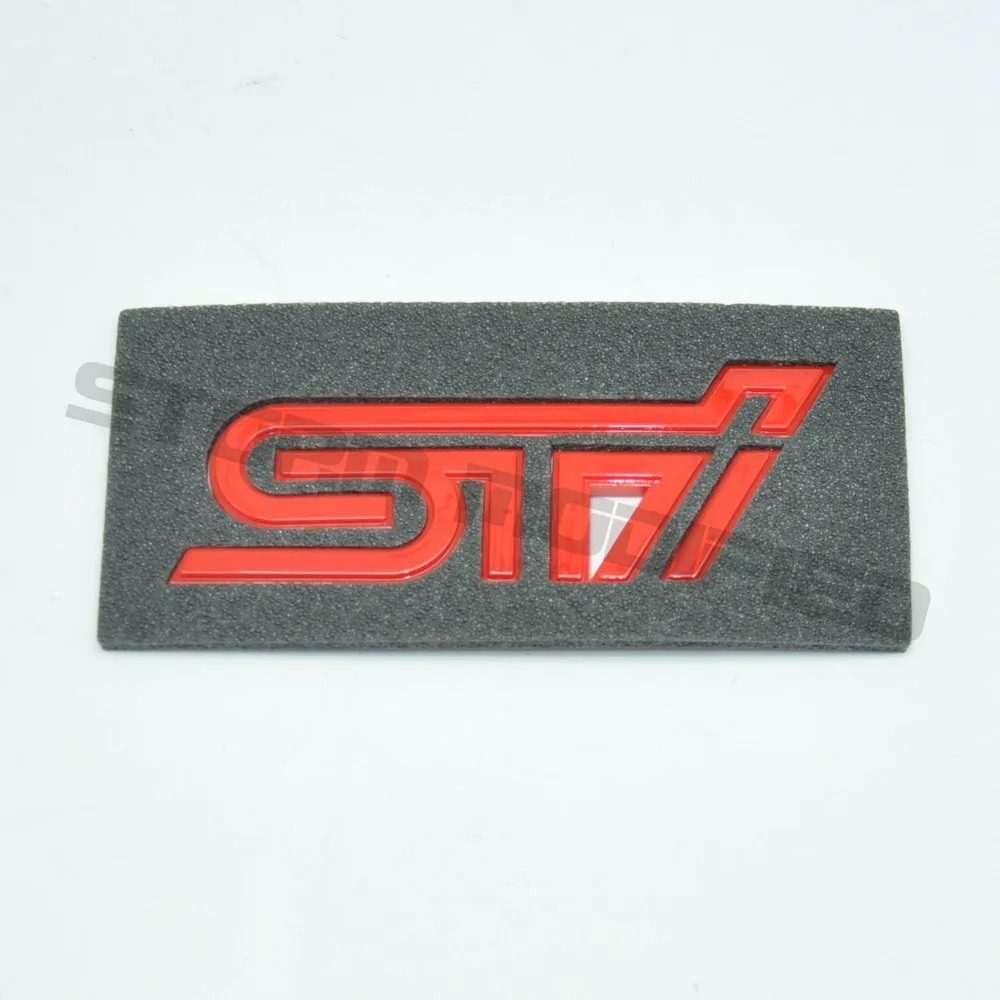 Matte Red STI Logo SuTong 3D отличный гладкий глянцевый металлический значок STI эмблема наклейка для Subaru STI WRX BRZ аксессуары для стайлинга автомобилей - Цвет: Matte Red STI Logo