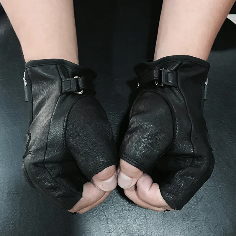 2018 горячая распродажа кожаные байкерские Перчатки Мужские Кожаные