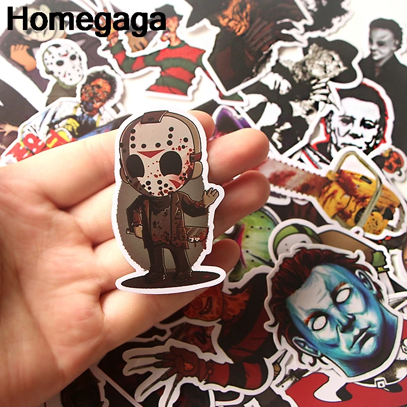 Homegaga, 37 шт., Майкл Майерс, Пятница, 13-й значок Фредди Крюгера, сделай сам, наклейки, ноутбук, телефон, двигатель, скрапбукинг, альбом D2134