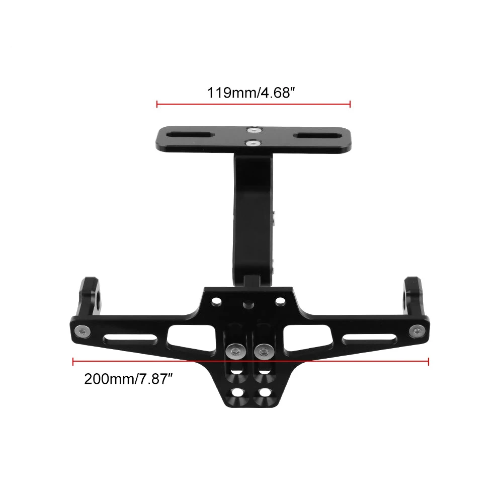 

Universal CNC Motorcycle Adjustable Angle Aluminum License Number Plate Frame Holder Bracket with 4pcs Turn Signal lights Blue