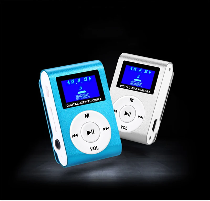 Модный экран MP3 мини металлический алюминиевый клип-карта MP3-плеер студенческий MP3 подарок