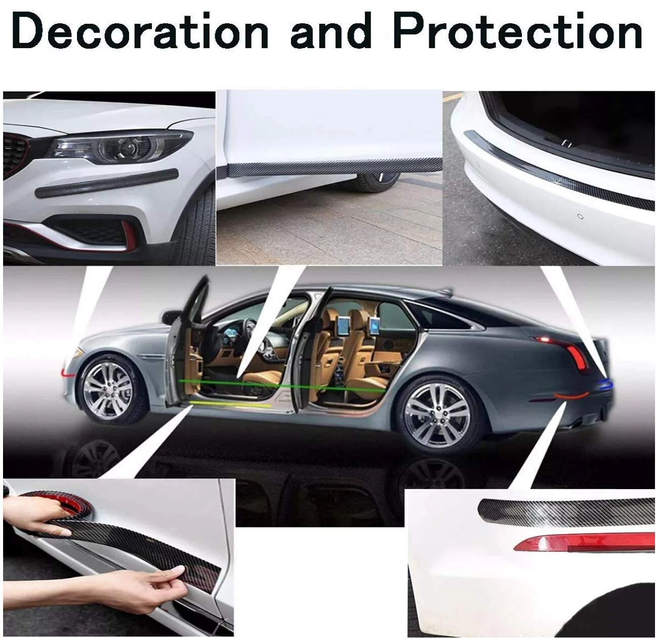 Бампер полоса DIY протектор порога для Лагуна 2 abarth 500 mitsubishi lancer kia picanto volkswagen polo 2018