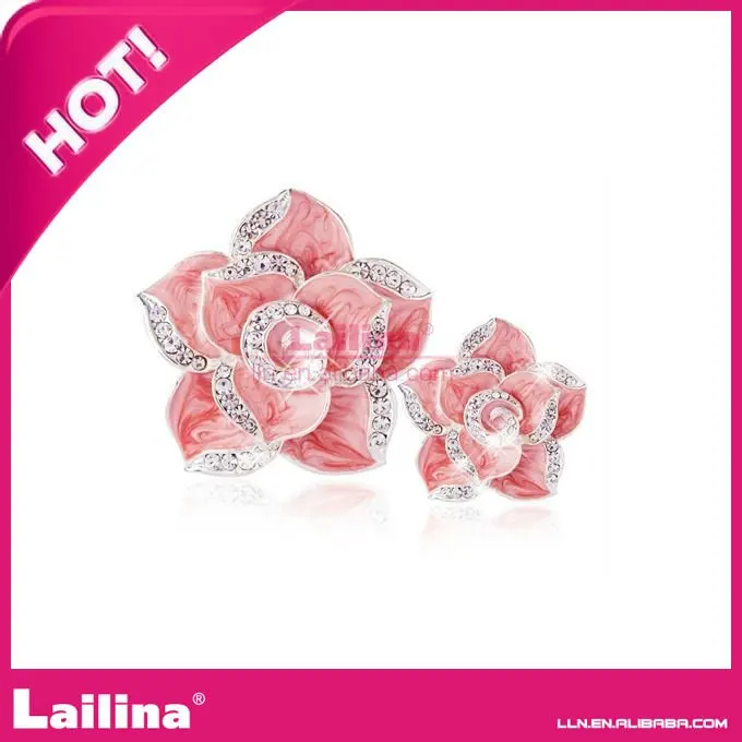 

Hot Sale Red Rose Crystal Button For Decorations