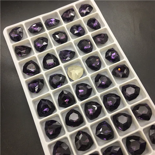 amethyst TopStone 12 мм K9 стекло кристалл жир треугольной формы Pointback Стразы diy/аксессуары для одежды - Цвет: amethyst