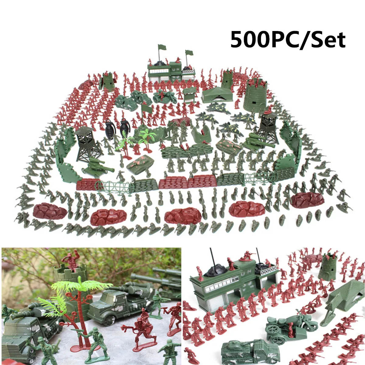 500 шт./компл. военный игрушечный набор армейские мужские Фигурки 4 см аксессуары