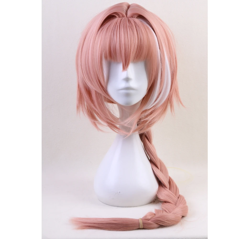 Парик для косплея FGO Perucas парик Fate/Grand Order Apocrypha Astolfo длиной 80 см с розовыми