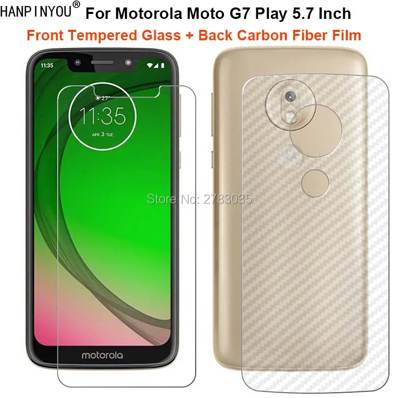 Фото Для Motorola Moto G7 Play 1 комплект = мягкая задняя пленка из углеродного волокна +