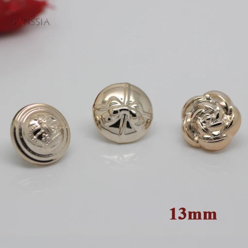 20 шт./лот Корона бант розовый дизайн круглые пуговицы золотое покрытие хвостовик