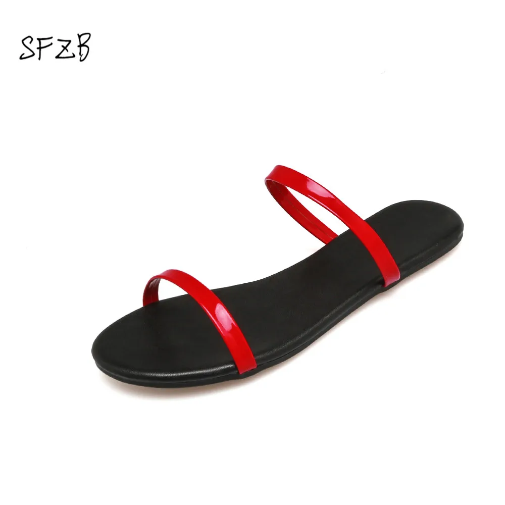 SFZB New 2018 Women sandals sexy thin for women summer gold with buckle strap size 34-43 | Обувь