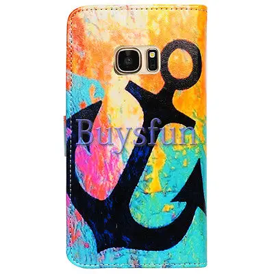 Bcov Марка Черный Якорь Фолио Кожаный Чехол Для Samsung Galaxy S6 103027408|cover|cover sheetcover flv to mp4 |