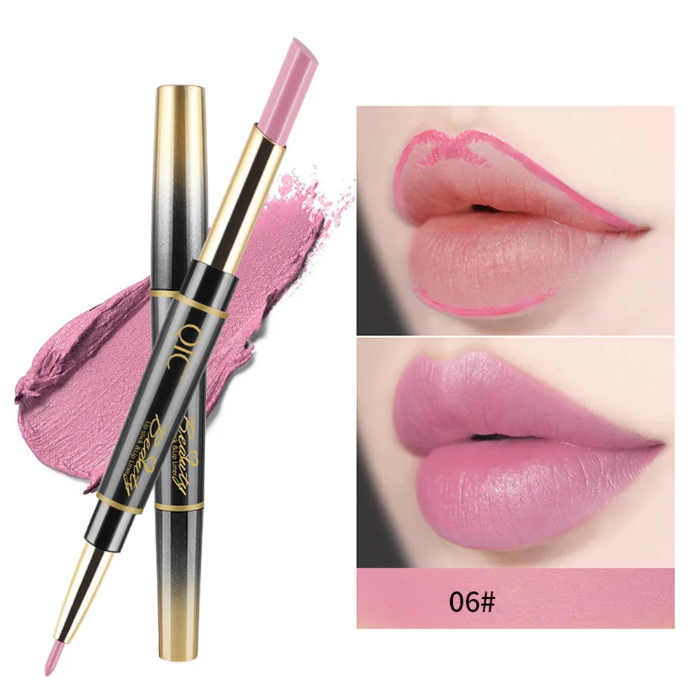 14 Color New Fashion Matte Lipstick Sexy Double-end Lasting Lipliner Waterproof Lip Liner Stick Pencil Make Up Beauty Cosmetic |