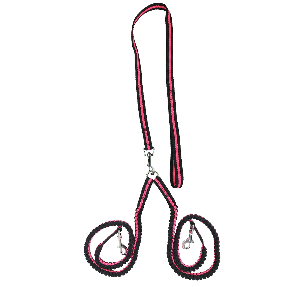 

Nylon Double Coupler Dog Leash Dual No-Tangle Pet Bungee Leads For 2 Dogs