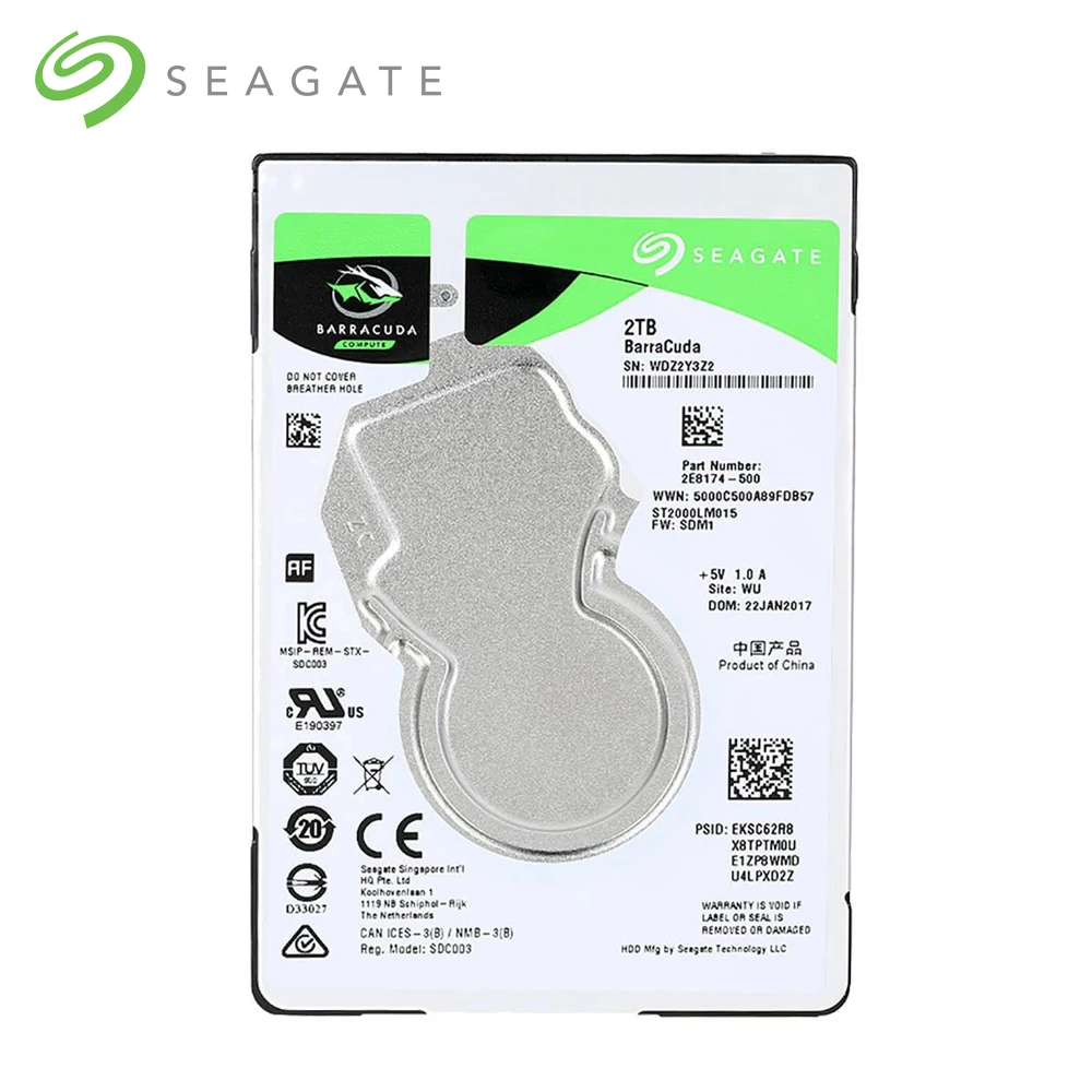 Seagate ST2000LM015 2 ТБ ноутбук внутренний жесткий диск 5 дюймов 7 мм 5400 об/мин SATA 6 ГБ/сек.