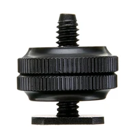 mayitr pro 14 dual nuts tripod mount screw black to flash hot shoe adapter for camera studio accessory