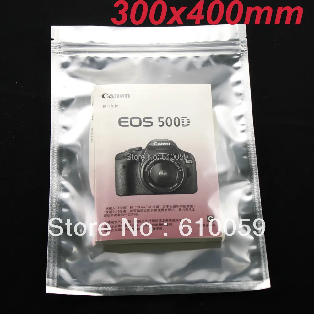 

aluminum foil bag zip top 300x400mm with transparent front side