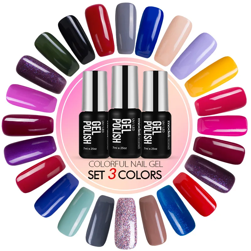 Modelones Горячая 60 Цветной Гель-лак Светодиодная лампа Французский маникюр УФ-гель