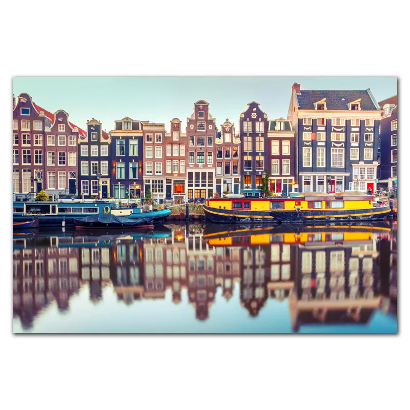 Красный Украшение Netherland, город, пейзаж, фотографии, Художественная печать, холст, живопись, плакат, настенные картины для гостиной, Настенный декор - Цвет: Красный