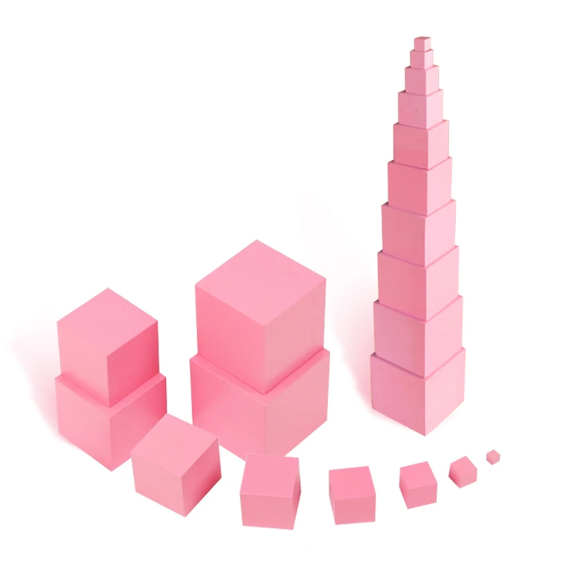 Игрушка Монтессори строительные блоки деревянная игрушка розовая башня